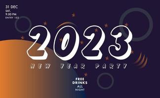 banner de fiesta de año nuevo abstracto 2023 elementos de feliz año nuevo vector