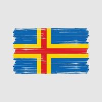 Aland Islands Flag Brush. National Flag vector