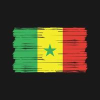 pincel de bandera senegalesa. bandera nacional vector