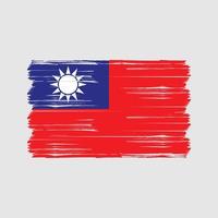 Taiwan Flag Brush. National Flag vector