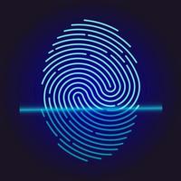 Virtual fingerprint scanning vector illustration