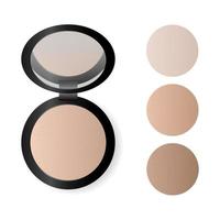 Face makeup powder in different shades realistic illustration vector