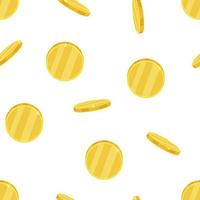 Falling golden coins seamless pattern vector