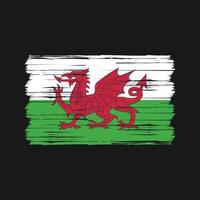 Wales Flag Brush. National Flag vector