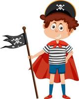 A boy in pirate costume vector