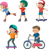 Children doing different activities set vector