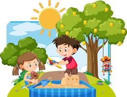 Children outdoor scene isolated vector