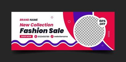 Fashion Sale Social Media Cover Photo and Web Banner Ads Design vector