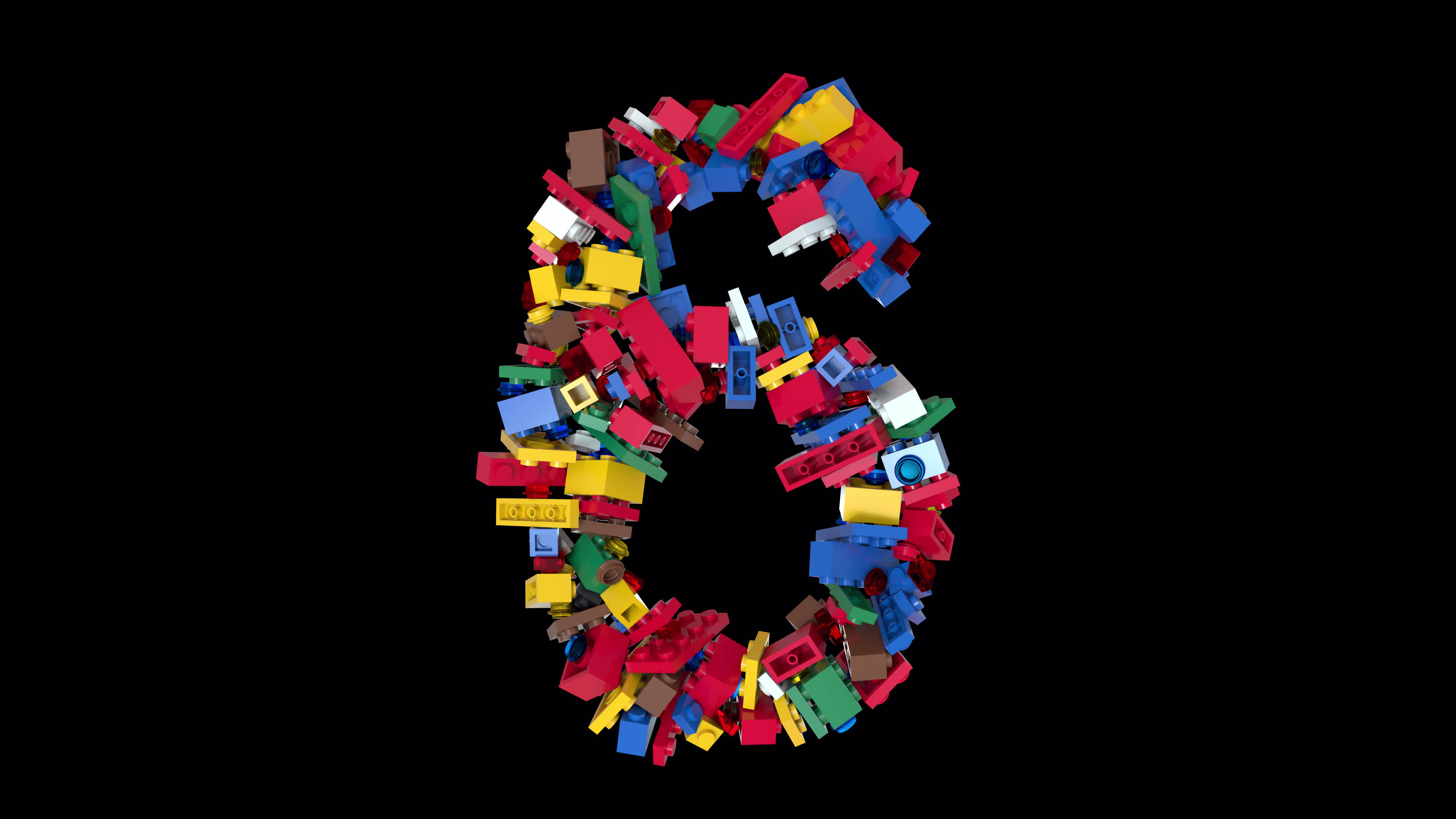 Shuffled Colored Bricks Building Blocks Typeface Text animation 6