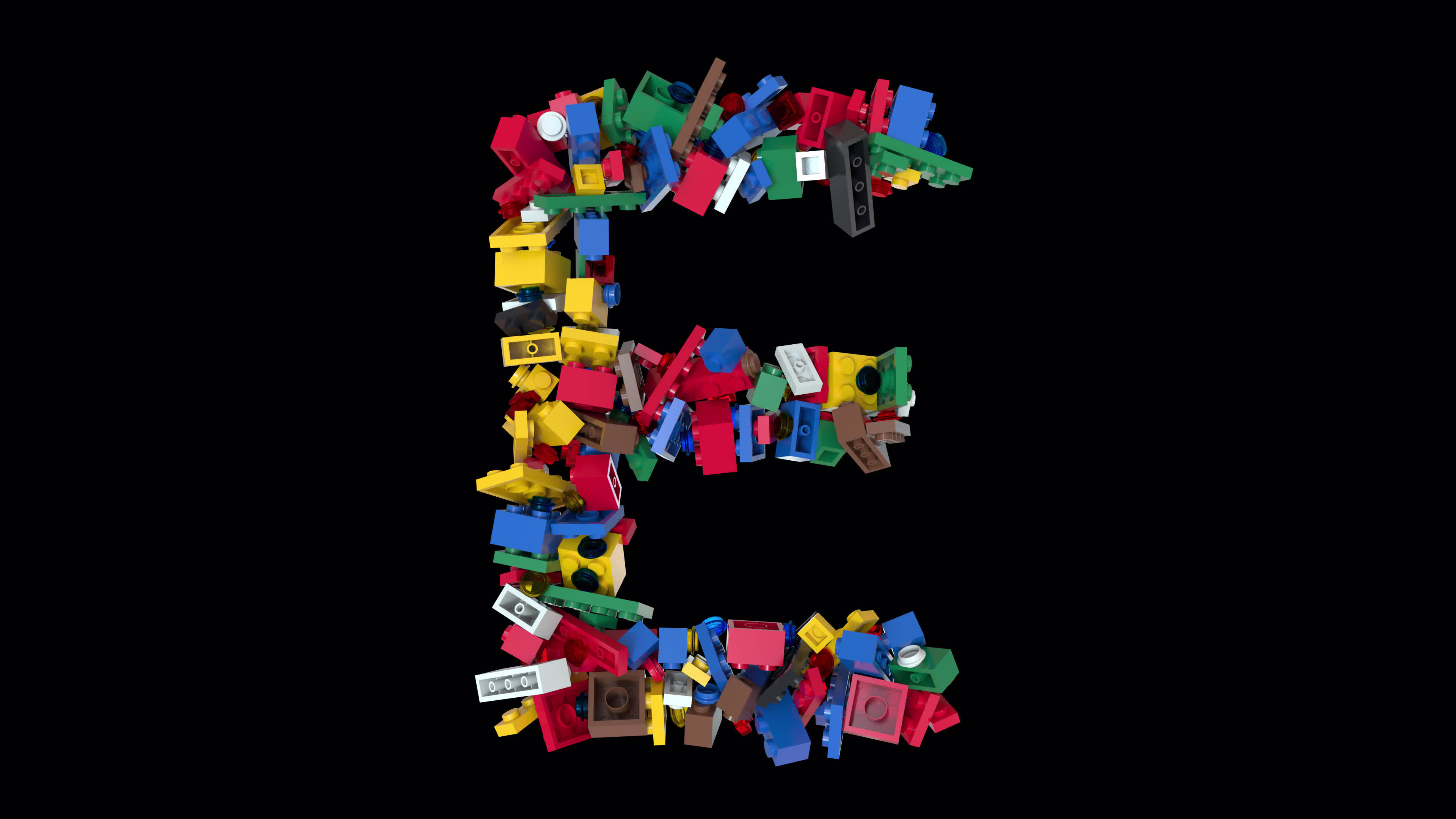 Shuffled Colored Bricks Building Blocks Typeface Text animation E