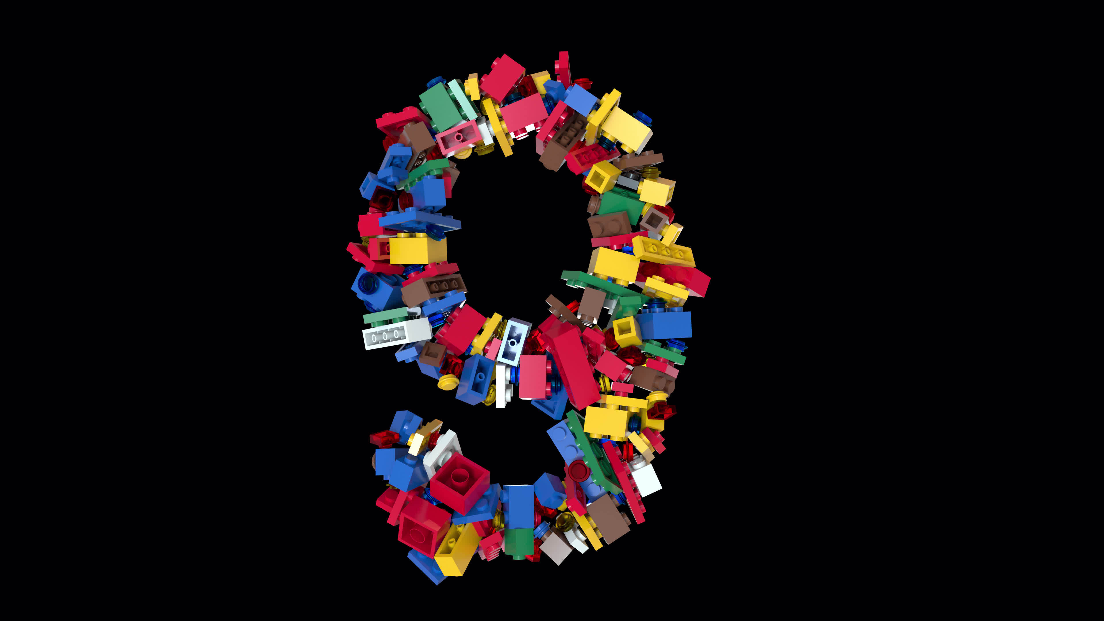 Shuffled Colored Bricks Building Blocks Typeface Text animation 9