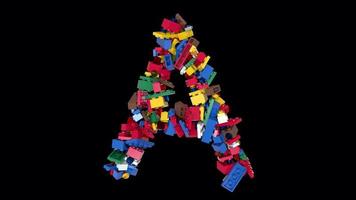 Shuffled Colored Bricks Building Blocks Typeface Text animation A video