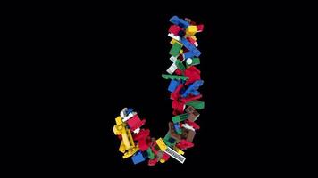 Shuffled Colored Bricks Building Blocks Typeface Text animation J video