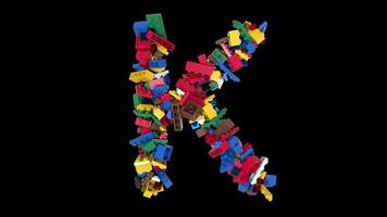 Shuffled Colored Bricks Building Blocks Typeface Text animation K video