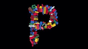 Shuffled Colored Bricks Building Blocks Typeface Text animation P video