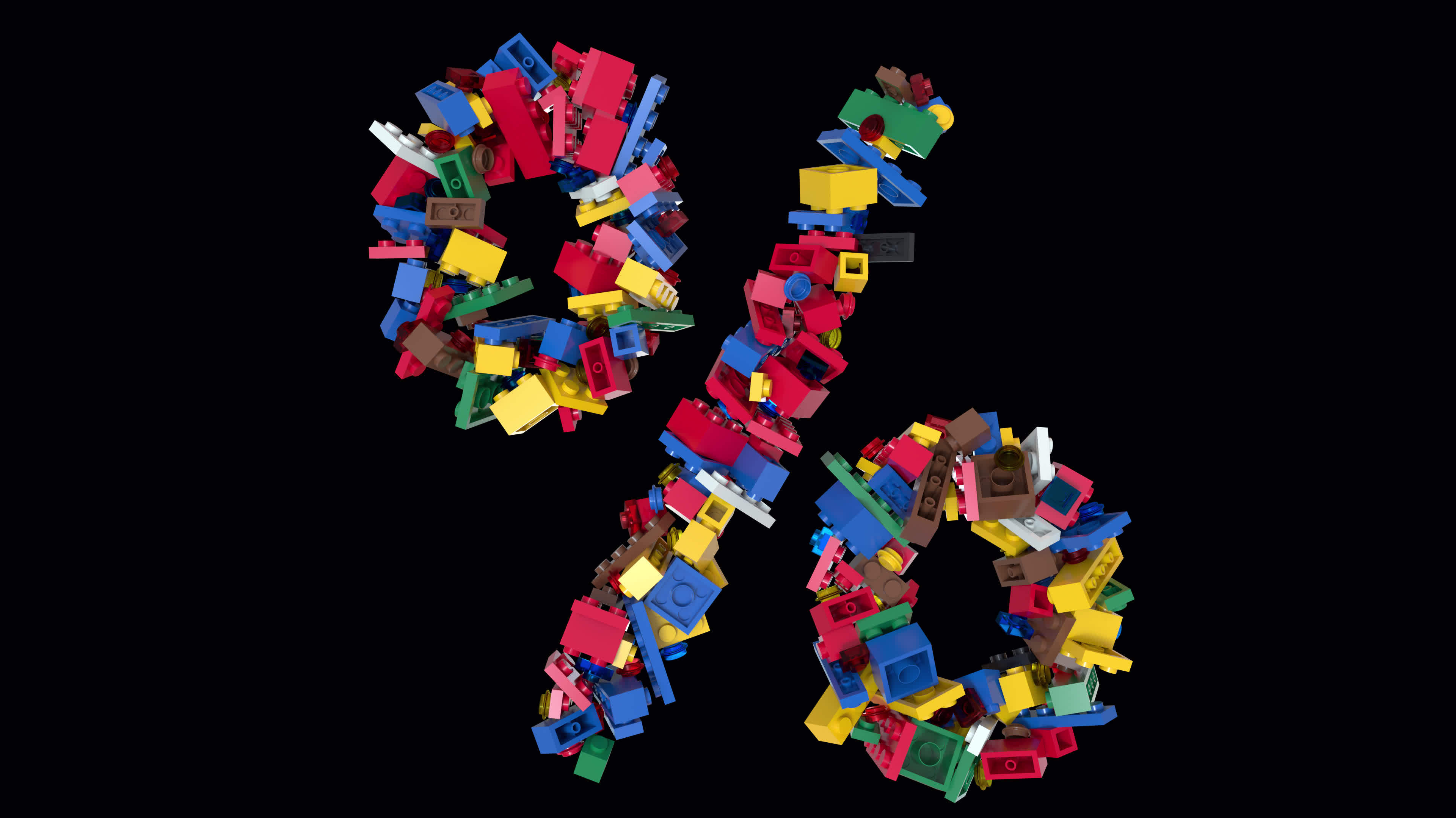 Shuffled Colored Bricks Building Blocks Typeface Text animation percent