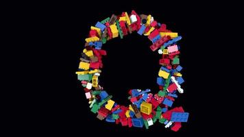 Shuffled Colored Bricks Building Blocks Typeface Text animation Q video