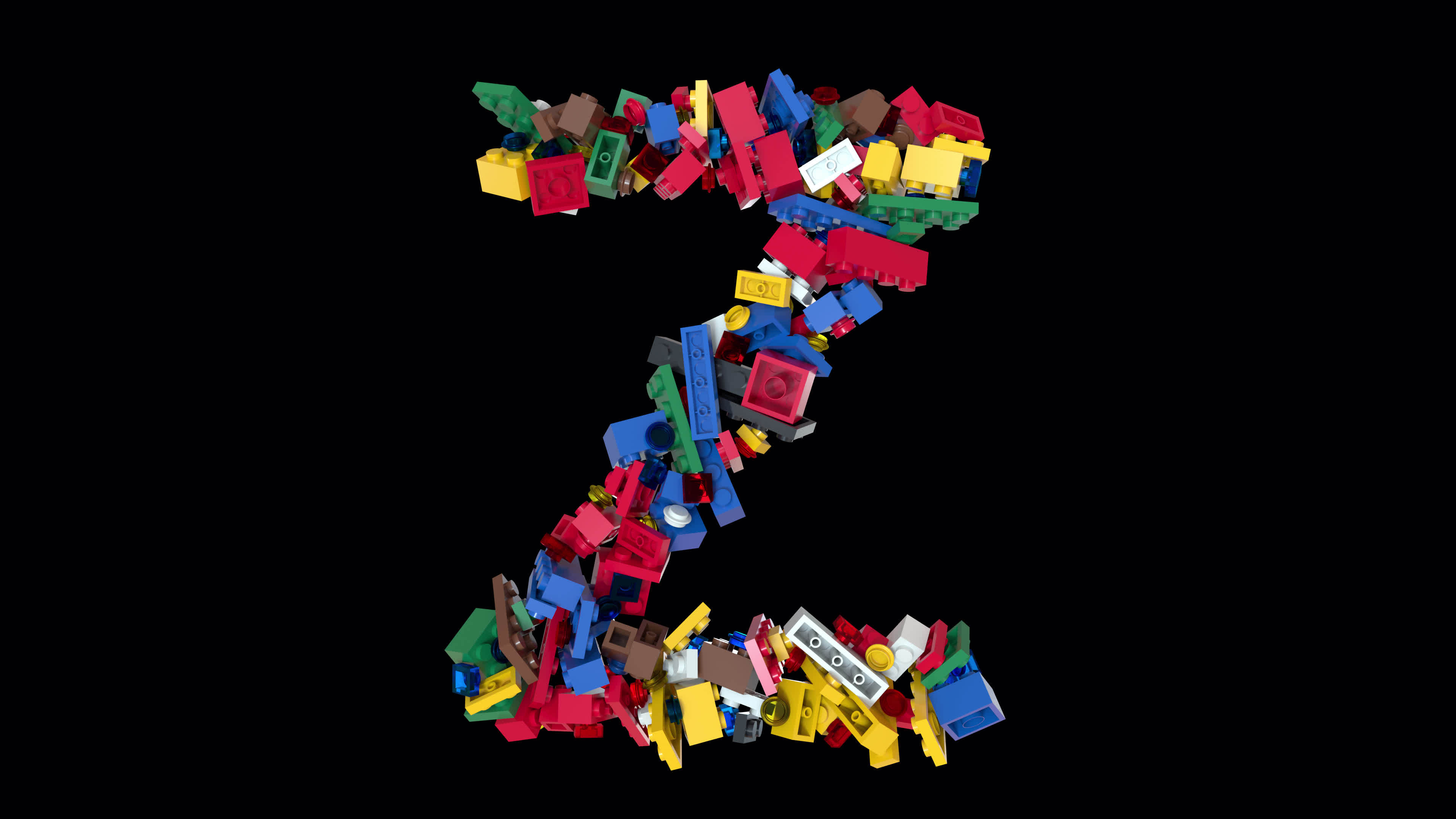Shuffled Colored Bricks Building Blocks Typeface Text animation Z