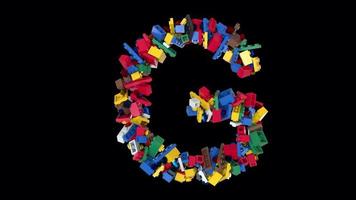 Shuffled Colored Bricks Building Blocks Typeface Text animation G video