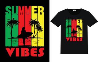 tipografía de día de verano y diseño gráfico de camisetas vector