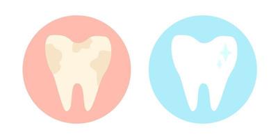 Vector set icon tooth. Vector illustration of teeth stomatology.