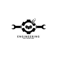 vector de diseño de plantilla de logotipo de ingeniero. diseño de logotipo de constructor de equipo