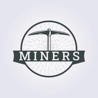 diseño de ilustración vectorial del logotipo de la industria de equipos mineros vector