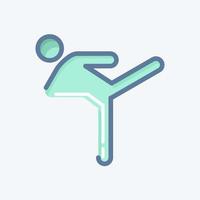 Icon Kicking. related to Combat Sport symbol. doodle style. simple design editable. simple illustration.boxing vector