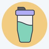 Icon Protein Shake. related to Combat Sport symbol. color mate style. simple design editable. simple illustration.boxing vector