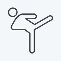 Icon Kicking. related to Combat Sport symbol. line style. simple design editable. simple illustration.boxing vector