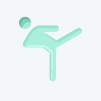Icon Kicking. related to Combat Sport symbol. flat style. simple design editable. simple illustration.boxing vector