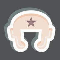 Sticker Boxing Helmet. related to Combat Sport symbol. simple design editable. simple illustration.boxing vector