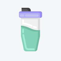 Icon Protein Shake. related to Combat Sport symbol. flat style. simple design editable. simple illustration.boxing vector