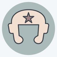 Icon Boxing Helmet. related to Combat Sport symbol. color mate style. simple design editable. simple illustration.boxing vector