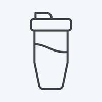 Icon Protein Shake. related to Combat Sport symbol. line style. simple design editable. simple illustration.boxing vector