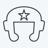 Icon Boxing Helmet. related to Combat Sport symbol. line style. simple design editable. simple illustration.boxing vector