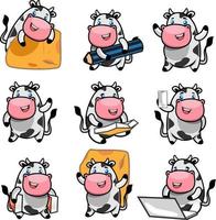 cute cow mascot vector