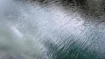 The texture of the surface of the water with a slight ripple. Slow motion, top view. video