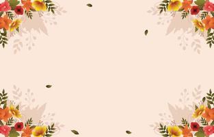 Beautiful Flower Floral Summer Autumn Border Background vector