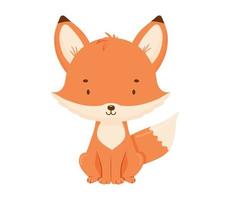 Cute baby fox character. Vector childish illustration isolated on white. Woodland little animal