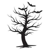 árbol de halloween, ilustración vectorial aislada en color de dibujos animados kawaii. vector