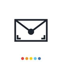 Simple envelope icon, Vector and Illustration.