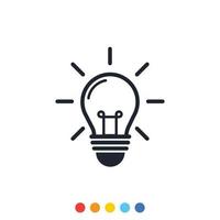 Simple light bulb icon,Creative icon, Vector and Illustration.