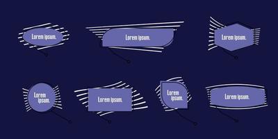 un conjunto de plantillas de encabezado de llamada con un contorno blanco. las llamadas son los títulos de los elementos del folleto y las infografías. el texto de la cita vector