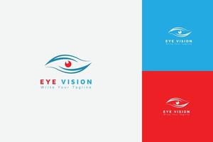 diseño del logotipo de visión ocular. plantilla de diseño de logotipo de ojo mínimo plano vector