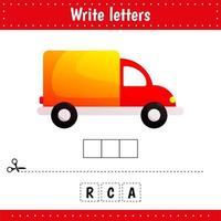 Educational game for kids. Crossword. Vehicle. Car. Guess the word. Learning game for kids. Activity page. vector