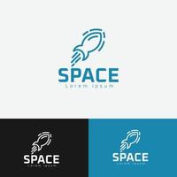 Education logo with rocket and book vector