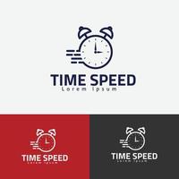 concepto de logotipo de reloj de velocidad para velocidad de tiempo, servicio de entrega, transporte vector