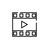 vídeo, reproducción, película, reproductor, plantilla de logotipo de ilustración de vector de icono de línea de puntos de película. adecuado para muchos propósitos.