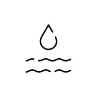 gota de agua, agua, gota, plantilla de logotipo de ilustración vectorial de icono de línea punteada líquida. adecuado para muchos propósitos. vector